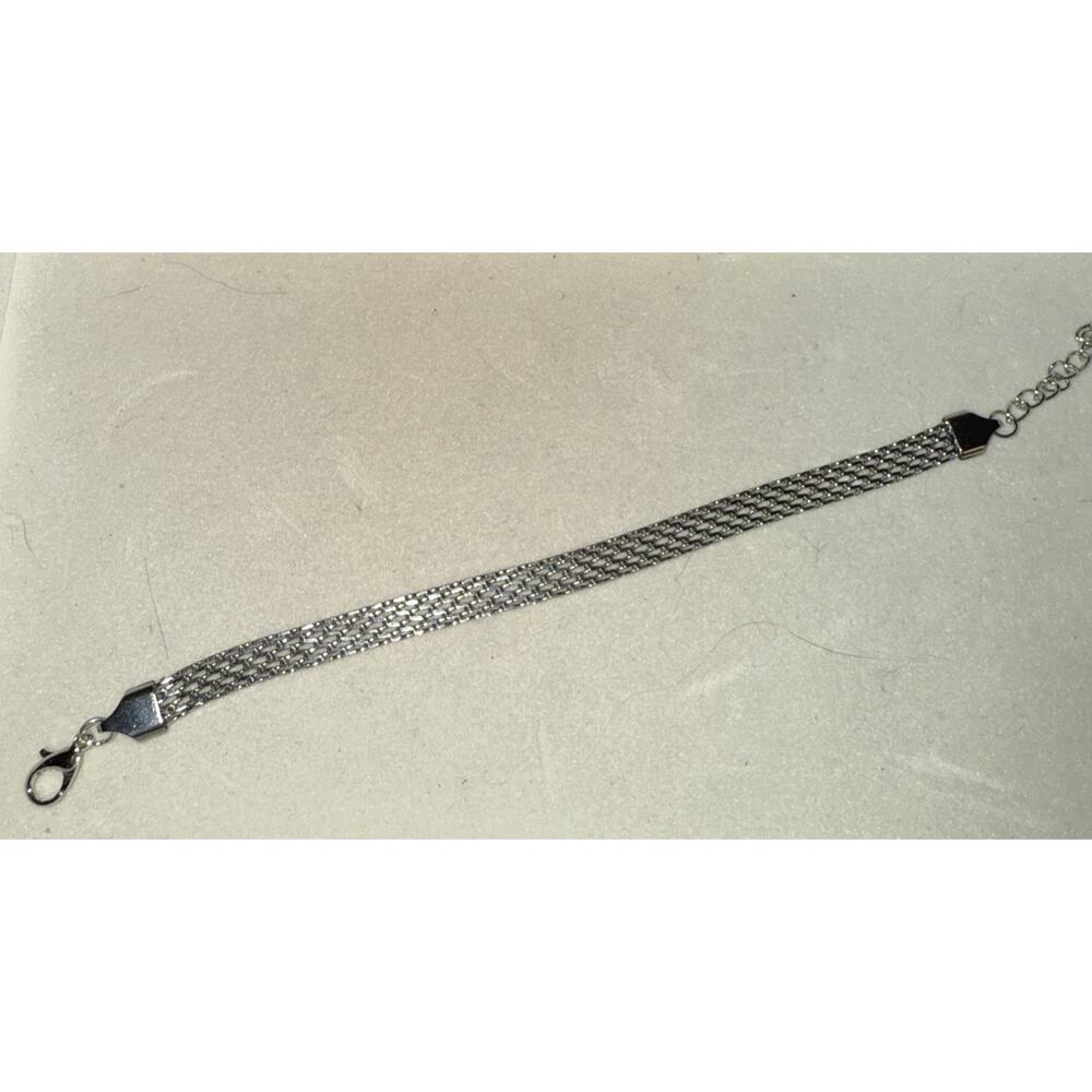 NWT Silvertone Mesh Bracelet Adjustable